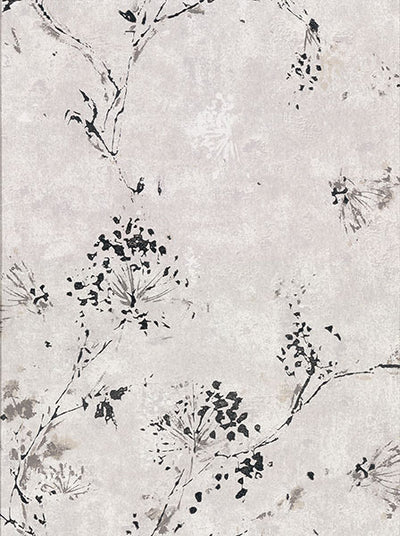 product image of Misty Grey Distressed Dandelion Wallpaper 574