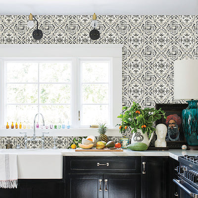 product image for Sonoma Charcoal Spanish Tile Wallpaper 19