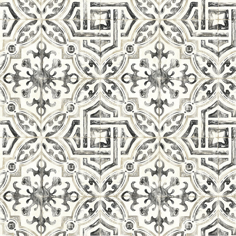 media image for Sonoma Charcoal Spanish Tile Wallpaper 291
