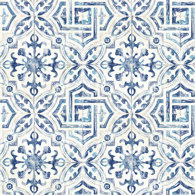 product image for Sonoma Navy Spanish Tile Wallpaper 20