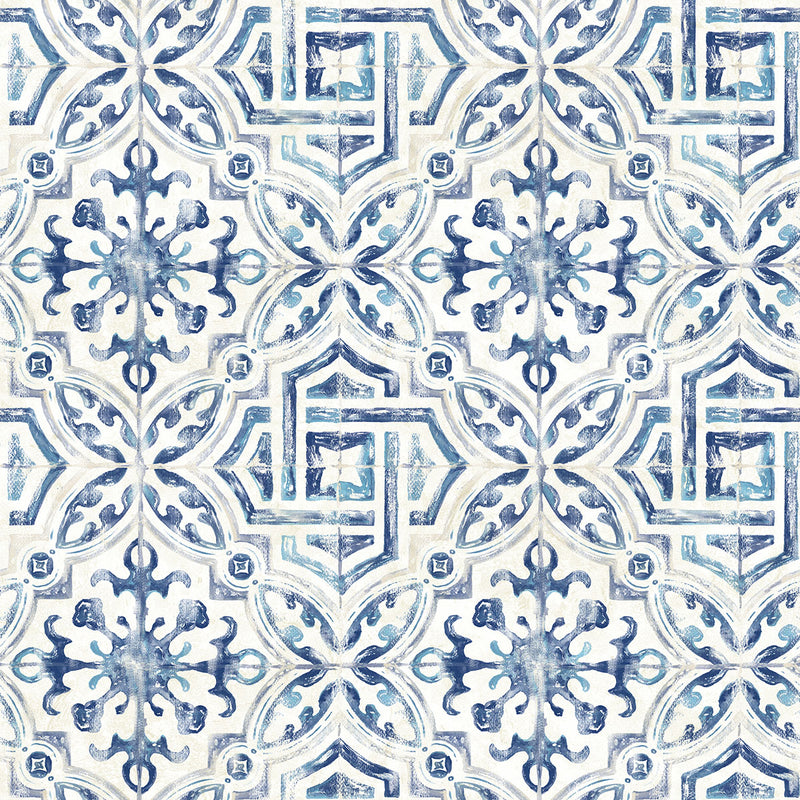 media image for Sonoma Navy Spanish Tile Wallpaper 287