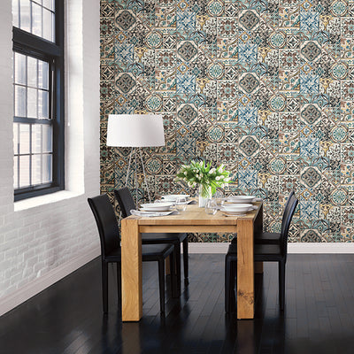 product image for Marrakesh Blue Global Tiles Wallpaper 68