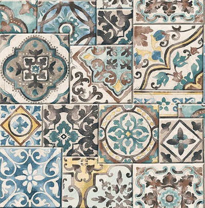 product image for Marrakesh Blue Global Tiles Wallpaper 51