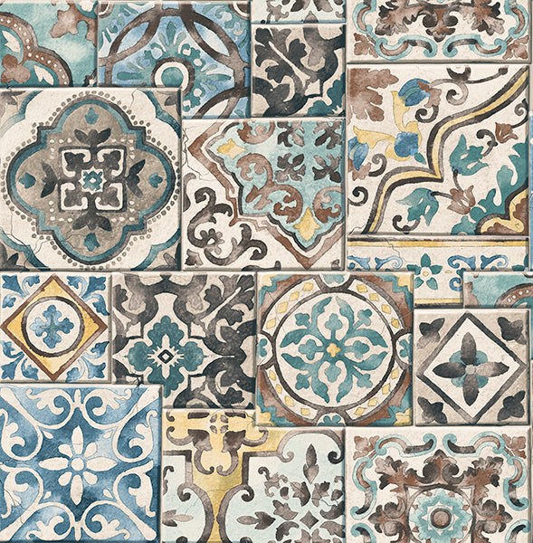 media image for Marrakesh Blue Global Tiles Wallpaper 283