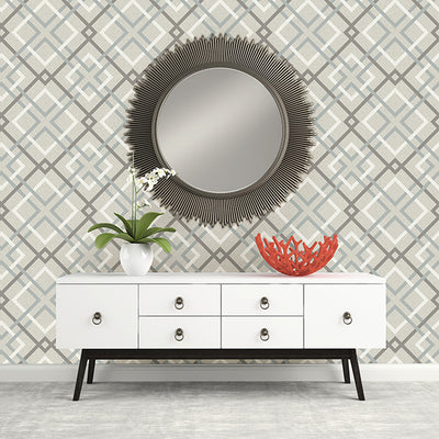 product image for Saltire Taupe Geometric Wallpaper 18