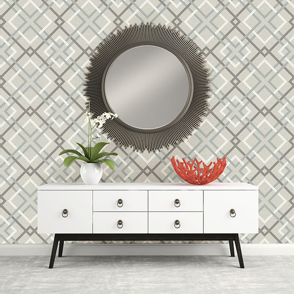 media image for Saltire Taupe Geometric Wallpaper 215