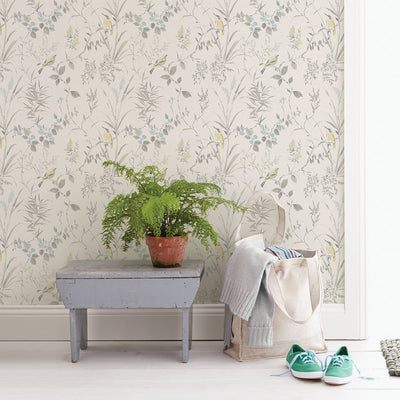 product image for Imperial Garden Light Grey Botanical Wallpaper 13