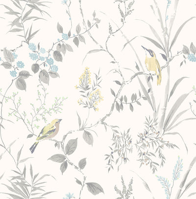 product image of Imperial Garden Light Grey Botanical Wallpaper 532