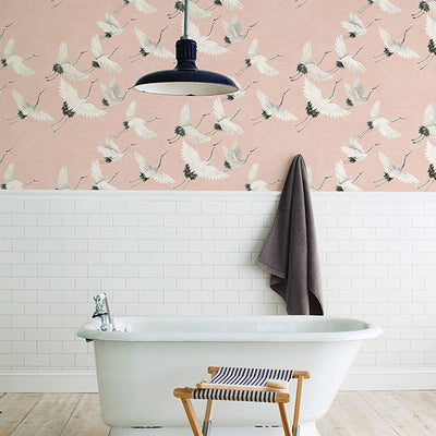 product image for Windsong Pink Bird Wallpaper 21