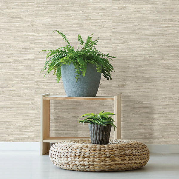 media image for Fiber Cream Faux Grasscloth Wallpaper 223