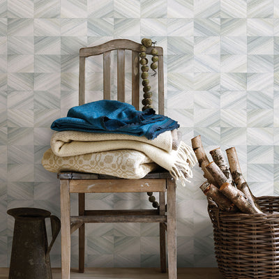 product image for Stratum Light Blue Geometric Faux Wood Wallpaper 33