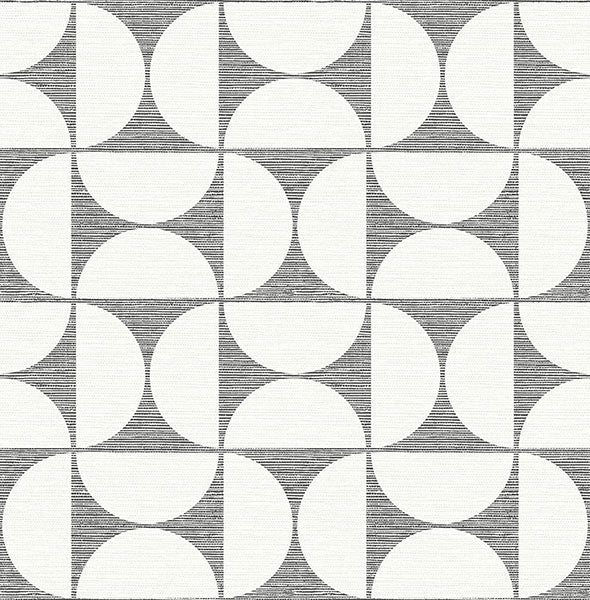 media image for Deedee Black Geometric Faux Grasscloth Wallpaper 272