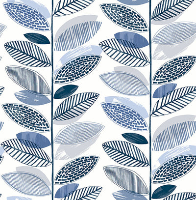 product image of Nyssa Blue Leaves Wallpaper 522