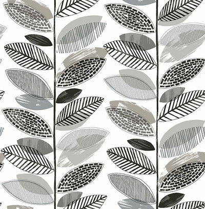 product image of Nyssa Grey Leaves Wallpaper 527