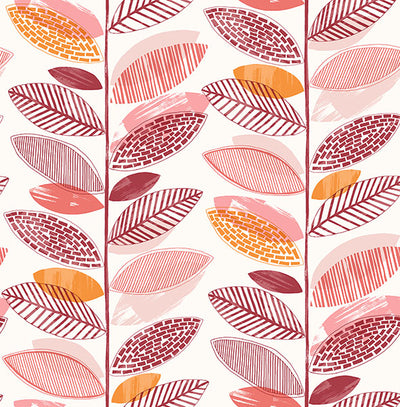 product image for Nyssa Coral Leaves Wallpaper 89