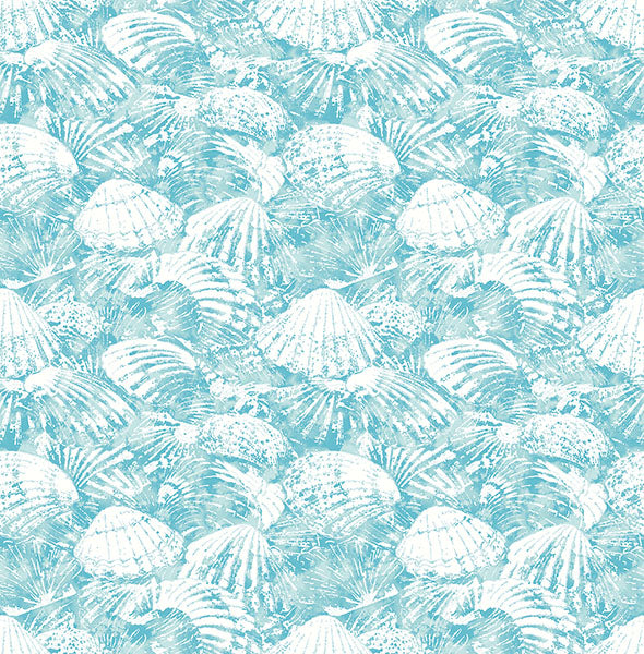 media image for Surfside Aqua Shells Wallpaper 22