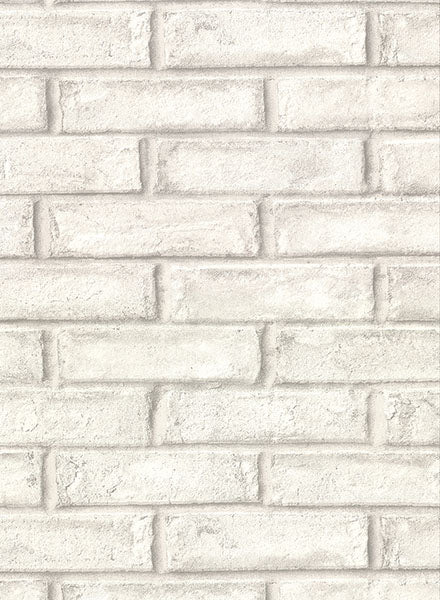 Shop Sample Appleton Off-White Faux Weathered Brick Wallpaper from the ...