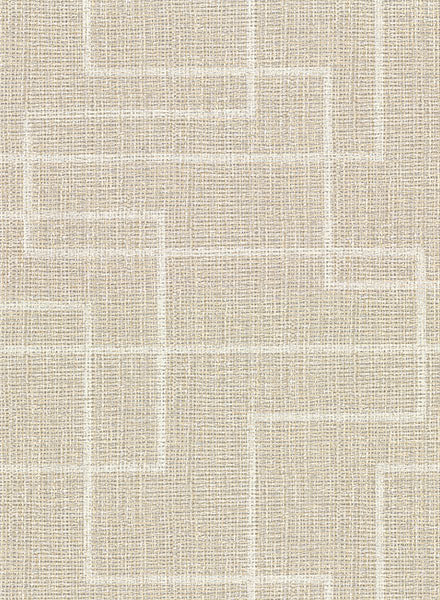 media image for Clarendon Wheat Geometric Faux Grasscloth Wallpaper from the Main Street Collection by Brewster 215