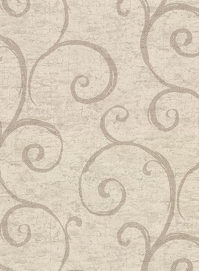 product image of Newbury Taupe Geometric Faux Plaster Wallpaper from the Main Street Collection by Brewster 561