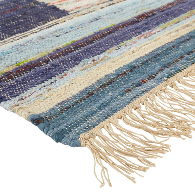 product image for Liya Flatweave Blue and Beige Rug by BD Fine Corner Image 1 51