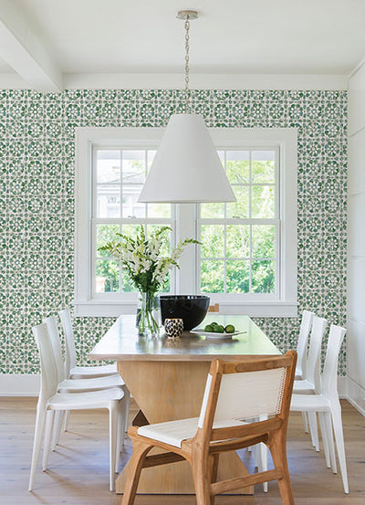 product image for Izeda Green Floral Tile Wallpaper 23