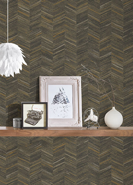 media image for Tatlin Brown Chevron Wallpaper 242