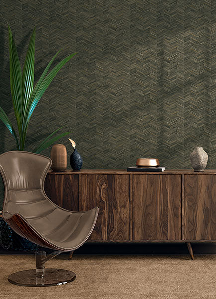 media image for Tatlin Brown Chevron Wallpaper 264