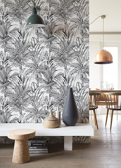 product image for Serra White Palm Wallpaper 98