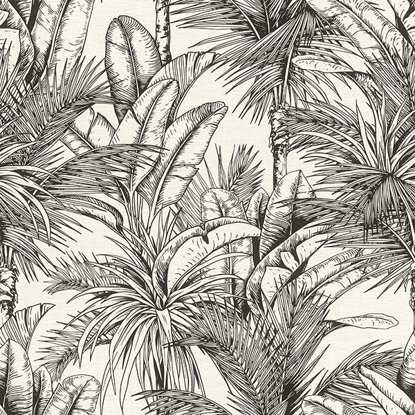 media image for Serra White Palm Wallpaper 246