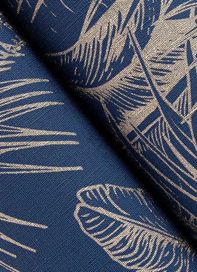 product image for Serra Dark Blue Palm Wallpaper 61