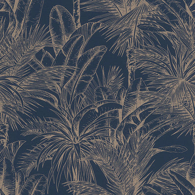 product image of Serra Dark Blue Palm Wallpaper 553