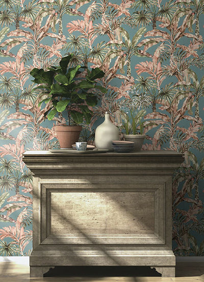 product image for Calle Light Blue Tropical Wallpaper 51