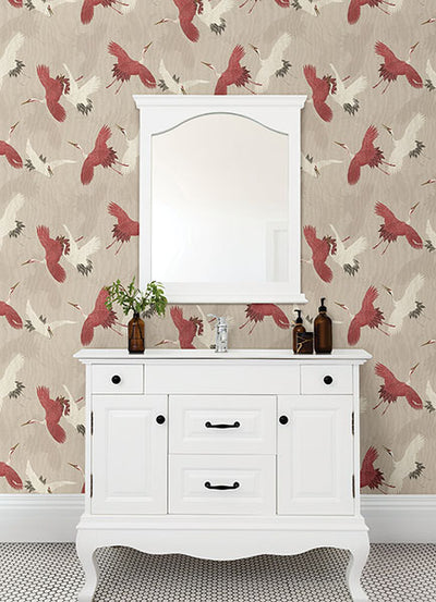 product image for Kusama Neutral Crane Wallpaper 19