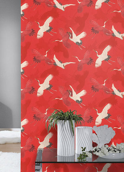 product image for Kusama Red Crane Wallpaper 98