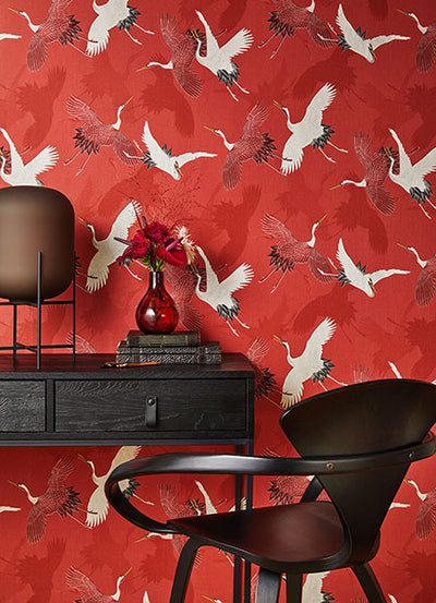 product image for Kusama Red Crane Wallpaper 97