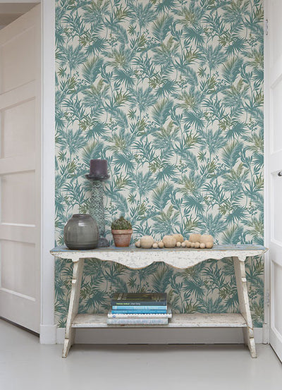 product image for Saura Teal Frond Wallpaper 58