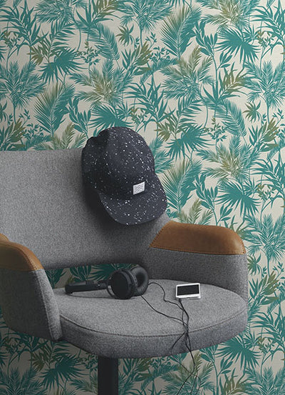 product image for Saura Teal Frond Wallpaper 29