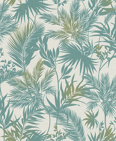 product image of Saura Teal Frond Wallpaper 526