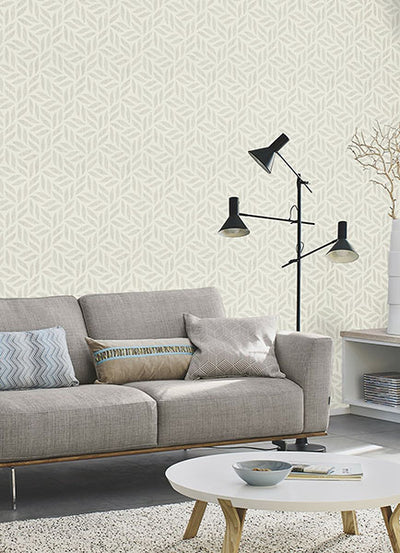 product image for Sagano Light Grey Leaf Wallpaper 91