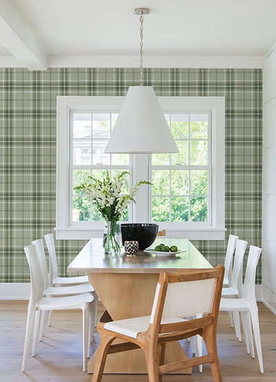 product image for Sala Green Plaid Wallpaper 43