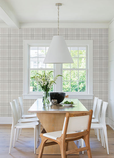 product image for Sala White Plaid Wallpaper 20