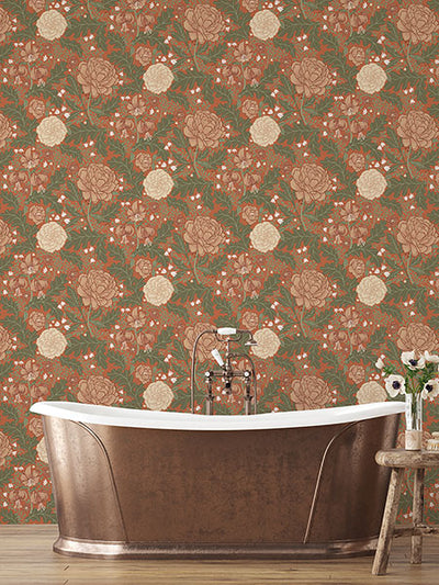 product image for Camille Red Peony & Lily Wallpaper 17