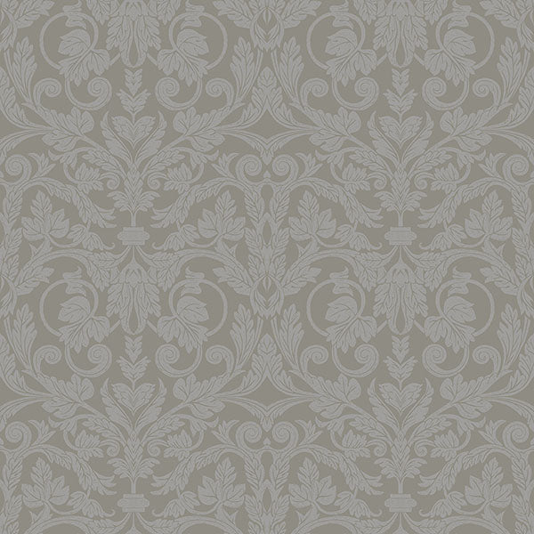 media image for Rosali Grey Scroll Damask Wallpaper 269