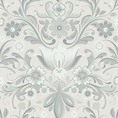 product image for Ostanskar Light Grey Retro Floral Wallpaper 38