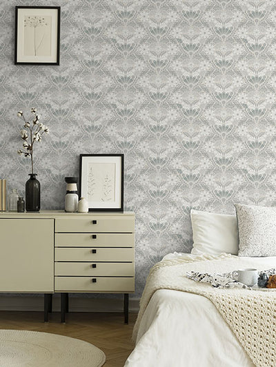 product image for Klockrike Light Grey Botanical Damask Wallpaper 39