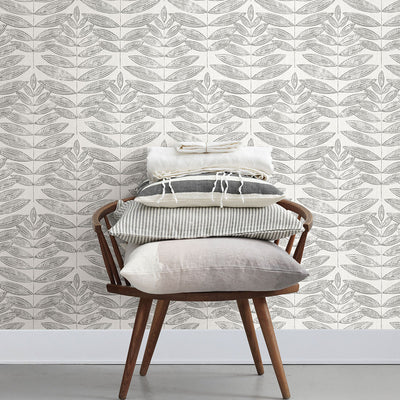 product image for Akira Grey Leaf Wallpaper 61