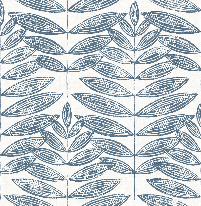 media image for Akira Navy Leaf Wallpaper 270