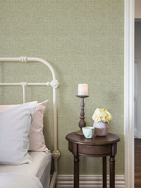 media image for Tuckernuck Green Linen Wallpaper 262