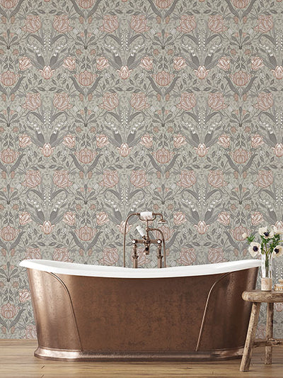 product image for Filippa Grey Tulip Wallpaper 63