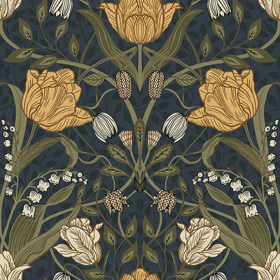 product image of Filippa Navy Tulip Wallpaper 588